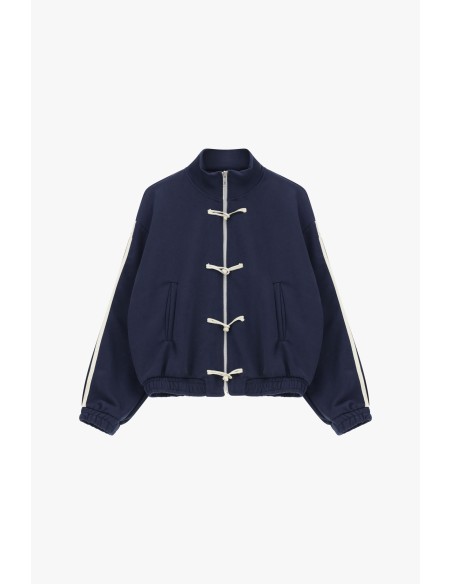 Sweatshirt avec fermeture éclair sur le devant et lacets décoratifs Dixie