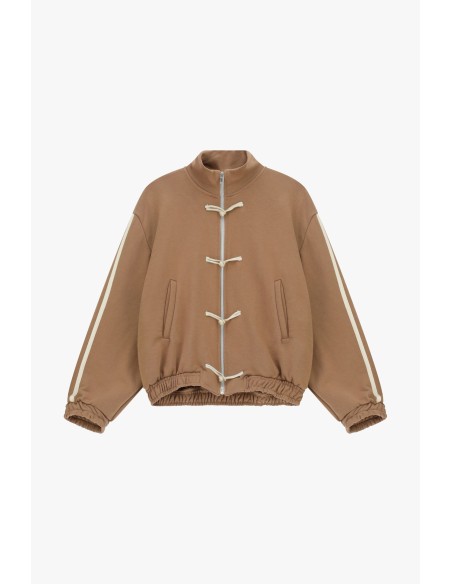 Dixie sweater met ritssluiting aan de voorkant en decoratieve koordjes
