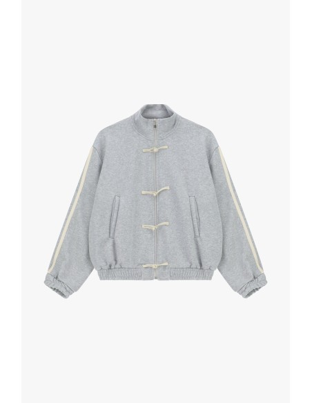 Sweatshirt avec fermeture éclair sur le devant et lacets décoratifs Dixie