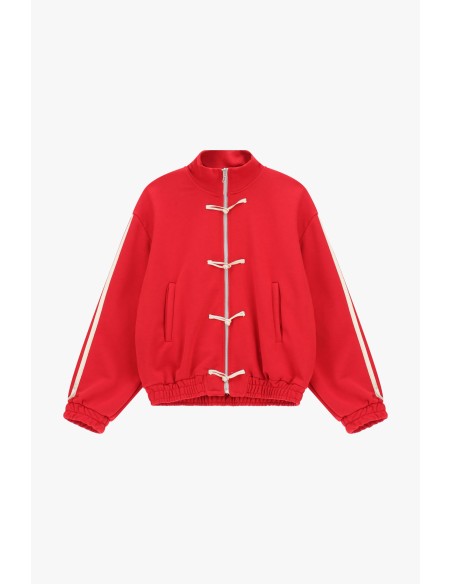 Sweatshirt avec fermeture éclair sur le devant et lacets décoratifs Dixie