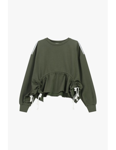 Dixie sweater zonder capuchon met verstelbare rimpelingen