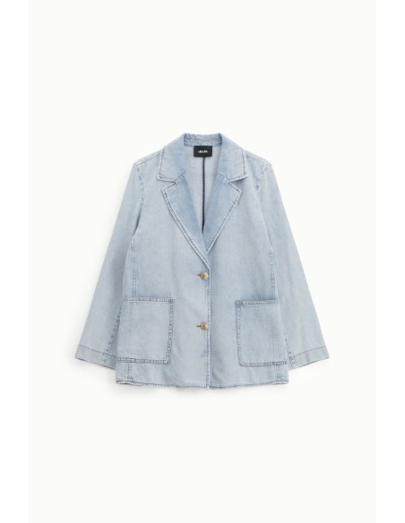 Blazer en denim avec boutons et poches plaquées Dixie