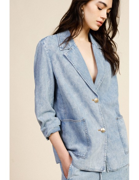 Denimblazer met knopen en opgestikte zakken van Dixie