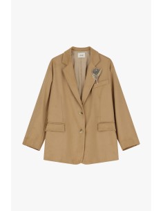 Dixie suède-effect blazer met kraag en zakken 2