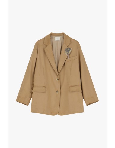 Blazer en daim avec col Dixie et poches
