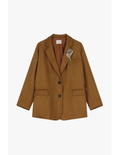 Blazer en daim avec col Dixie et poches