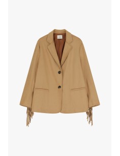 Suède-look blazer met franjes en knopen Dixie 2
