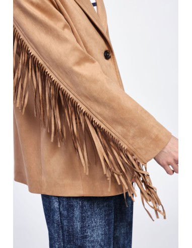 Blazer Dixie en daim avec franges et boutons