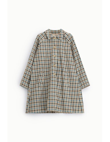 Manteau à carreaux avec boutons sur le devant et poches Dixie
