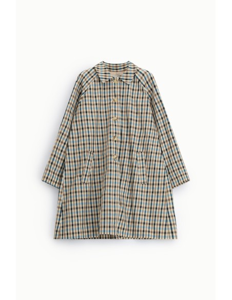 Manteau à carreaux avec boutons sur le devant et poches Dixie