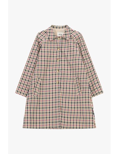 Manteau à carreaux avec boutons sur le devant et poches Dixie