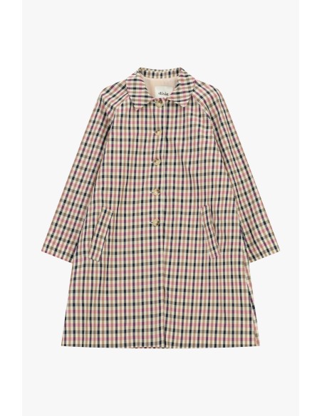 Manteau à carreaux avec boutons sur le devant et poches Dixie