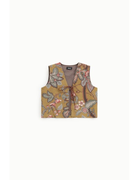 Gilet imprimé avec bretelle décorative sur le devant Dixie