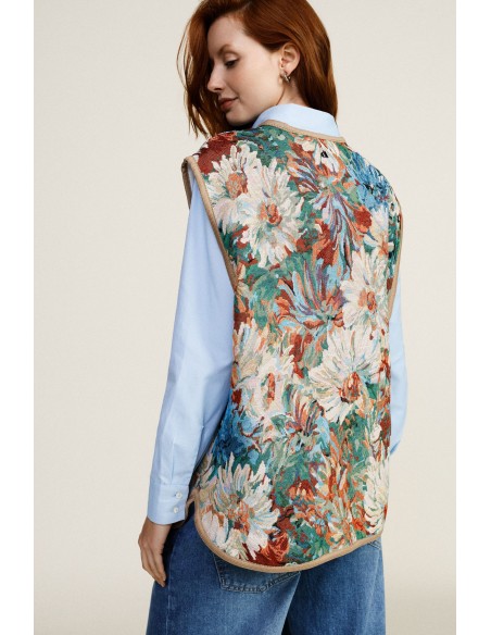 Gilet de fantaisie floral avec poches avant Dixie