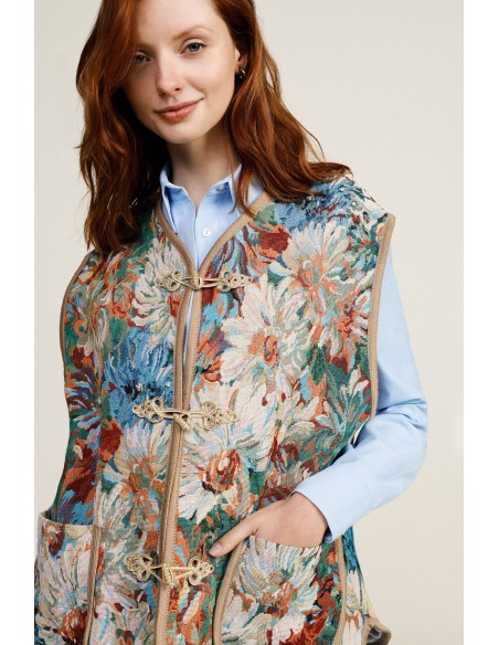 Gilet de fantaisie floral avec poches avant Dixie