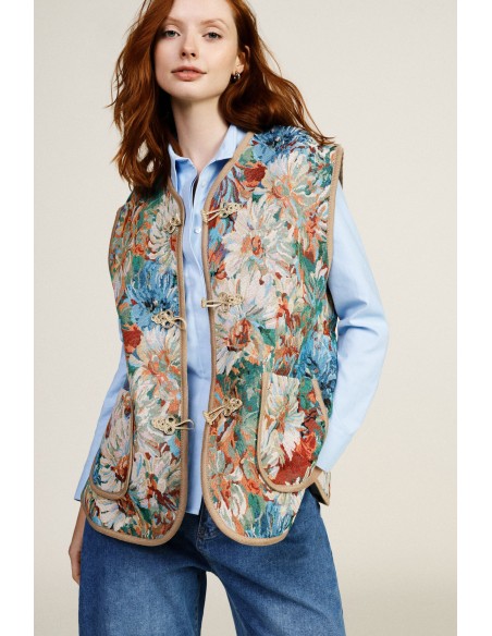 Gilet de fantaisie floral avec poches avant Dixie