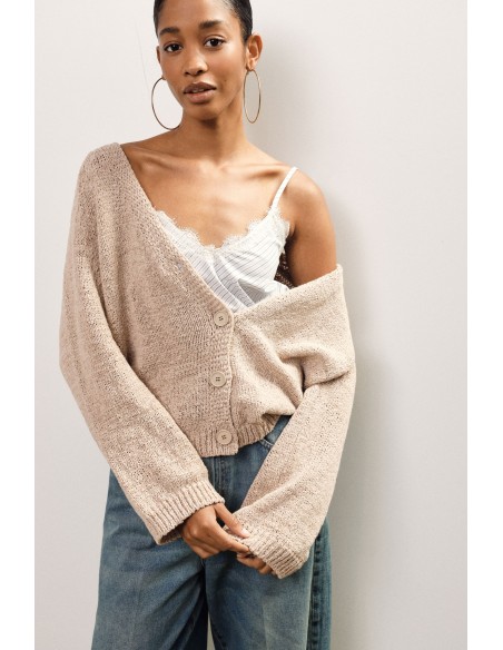 Cardigan boutonné Dixie avec col en V