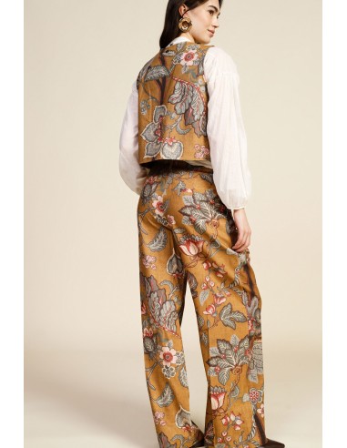 Pantalon palazzo à motif floral fantaisie taille haute Dixie