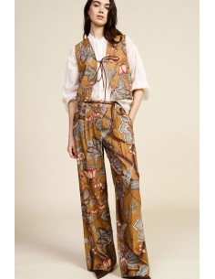 Pantalon palazzo à motif floral fantaisie taille haute Dixie