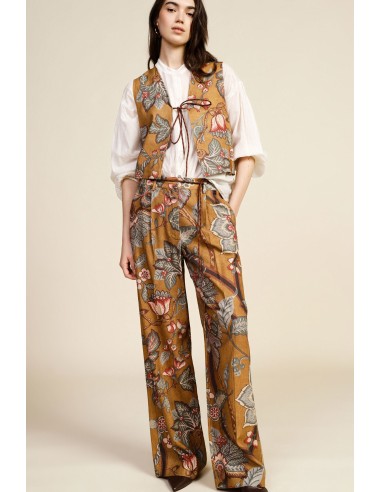 Pantalon palazzo à motif floral fantaisie taille haute Dixie
