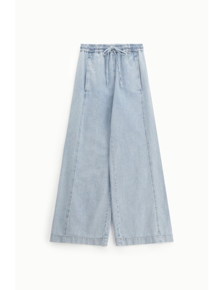 Dixie-jeans met wijde pijpen, hoge taille en trekkoord