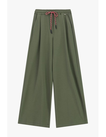 Pantalon palazzo à taille élastiquée et cordon de serrage Dixie