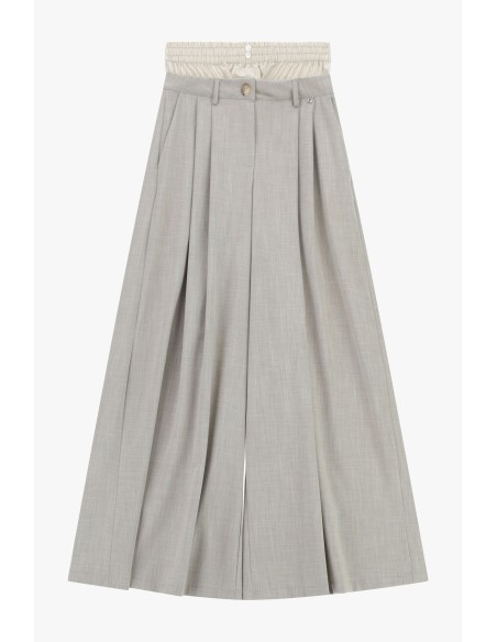 Palazzo-broek met plooien en elastische taille Dixie