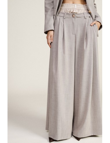 Palazzo-broek met plooien en elastische taille Dixie