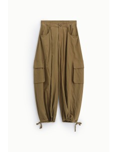 Wijde broek met zijzakken en verstelbare onderkant Dixie 2