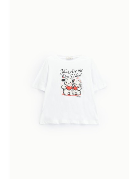 T-shirt à manches courtes imprimé de cœurs Dixie