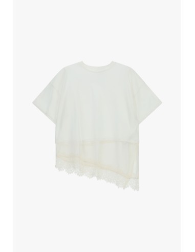 T-Shirt à ourlet asymétrique et dentelle Dixie