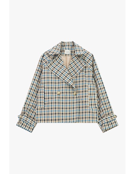 Veste-chemise à carreaux à double boutonnage et manches longues Dixie