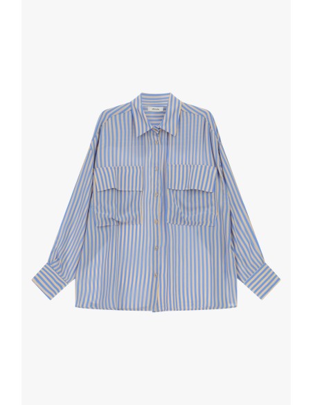 Oversized gestreept overhemd met borstzakken Dixie