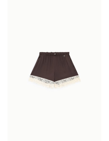 Short Regular Fit avec bordure en dentelle florale Dixie