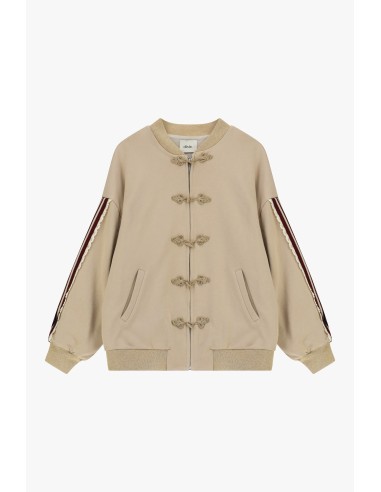 Sweatshirt met rits, gevlochten details en borduursel op de mouwen Dixie