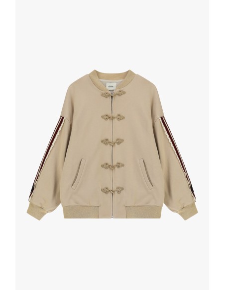 Sweatshirt met rits, gevlochten details en borduursel op de mouwen Dixie