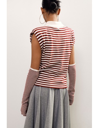 Gestreept T-shirt met kraag en lange mouwen van Dixie