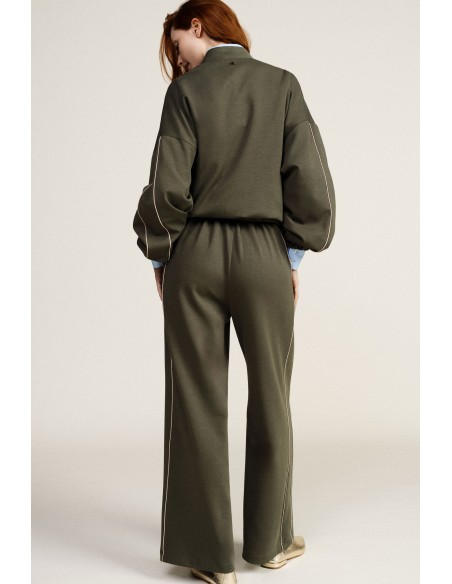 Pantalon palazzo ample à liseré contrastant Dixie