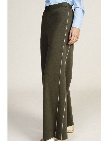 Pantalon palazzo ample à liseré contrastant Dixie