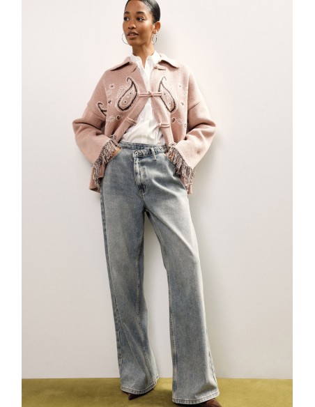 Jean cinq poches à jambes larges et taille normale Dixie