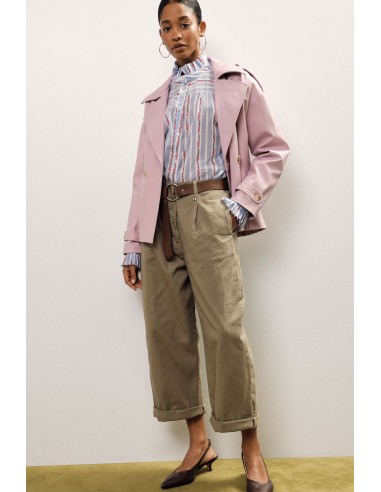 Pantalon palazzo avec ceinture et revers Dixie