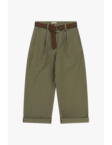 Dixie Palazzo-broek met riem en omslagrand