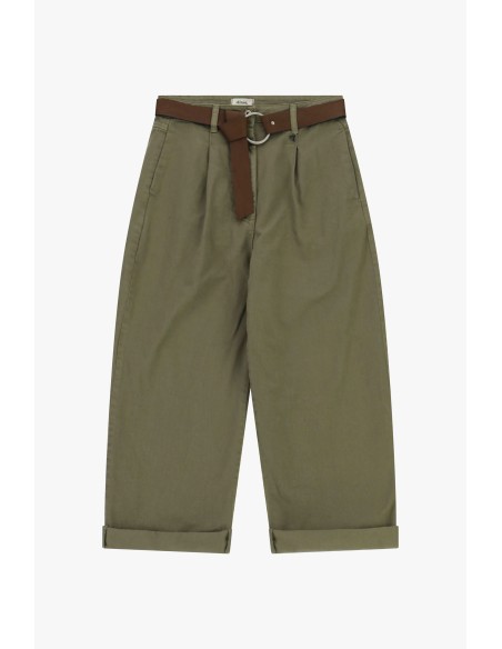 Pantalon palazzo avec ceinture et revers Dixie