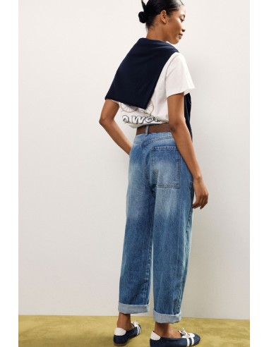 Baggy jeans met hoge taille en riem van Dixie-stof