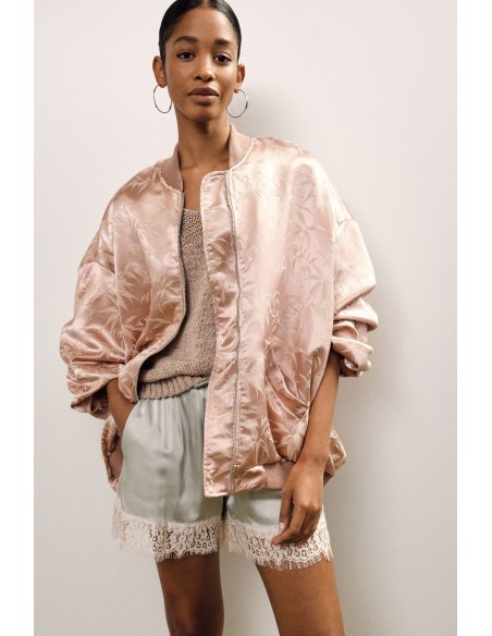 Bomber oversize avec imprimé feuillage et fermeture éclair Dixie