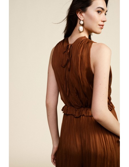 Mouwloze jumpsuit met V-hals en gerimpelde taille Dixie