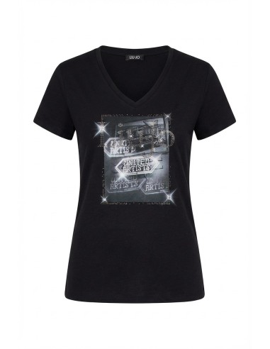 Liu Jo - T-shirt imprimé et orné de strass