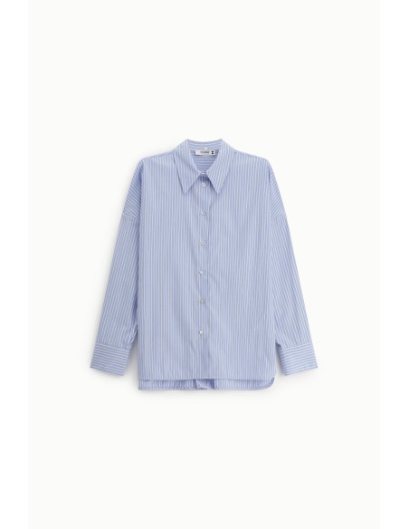 Gestreepte blouse met kanten details en een losse pasvorm, alstublieft