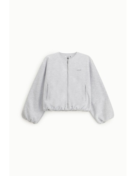 Korte sweatshirt met rits, zakken en gerimpelde manchetten, alsjeblieft