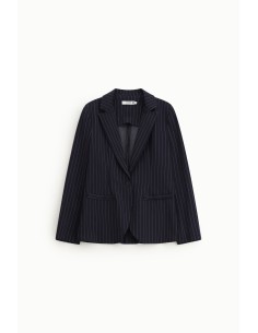 Gestreepte blazer met regular fit en paspelzakken Please 2